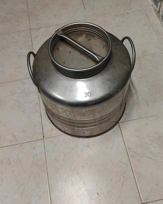 bidone in acciaio inox per olio