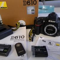 Nikon D610 FX e corredo 5 ottiche FX + flash