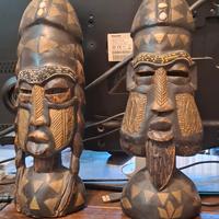 3 maschere in vero legno 