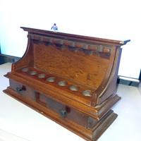 Portapipe 7 posti con 2 cassetti legno pregiato