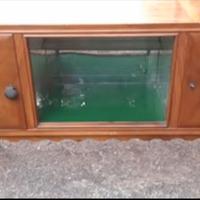 Antico Mobile con vetrini+specchiera.L170xP47xH92