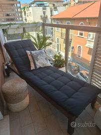 Lettino da esterno Ikea marrone scuro/nero