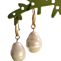 Orecchini a pendente - Perla - Bianco Oro