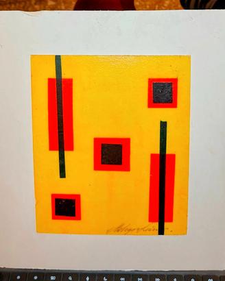 Quadro astratto moderno con autentica