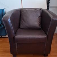 Poltrona ecopelle marrone