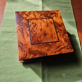 Portagioie vintage in radica di noce con scomparti