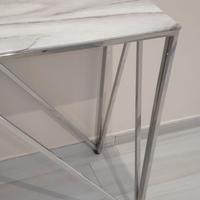consolle vetro effetto marmo e acciaio