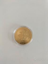 Moneta Bitcoin Collezione Finitura Dorata