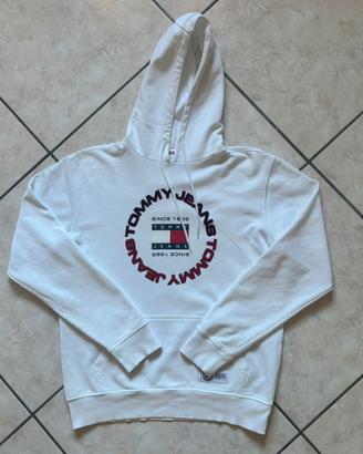 Felpa Tommy Hilfiger bianca con cappuccio