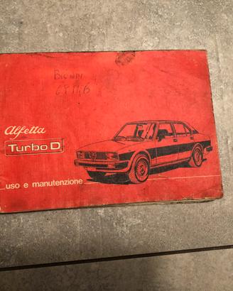 Libretti uso e manutenzione Alfetta 2.0 TD 1979