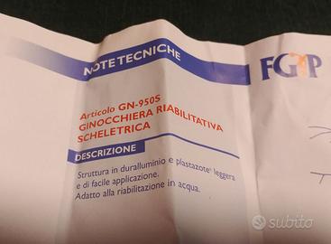 Ginocchiera riabilitativa scheletrica