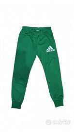 Pantaloni tuta adidas uomo verde con logo grande 
