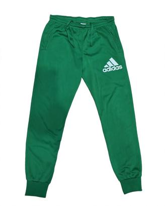 Pantaloni tuta adidas uomo verde con logo grande 