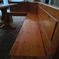 Giropanca con tavolo legno pino russo contenitori