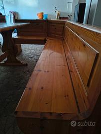 Giropanca con tavolo legno pino russo contenitori