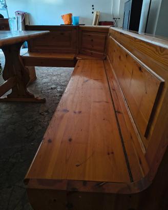 Giropanca con tavolo legno pino russo contenitori