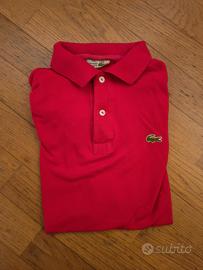 Polo Lacoste rossa taglia M