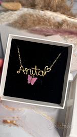 Collana in acciaio inossidabile oro con nomi