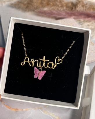 Collana in acciaio inossidabile oro con nomi