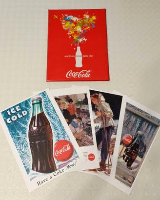 4 Stampe CocaCola immagini d'epoca+Porta stampe