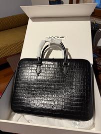 Borsa pelle stampa coccodrillo Montblanc nuova