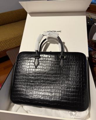 Borsa pelle stampa coccodrillo Montblanc nuova