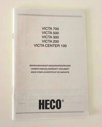 libretto istruzioni diffusori Heco Audio - Victa