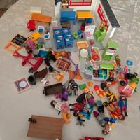 Playmobil scuola+cucina+bagno+personaggi assort.