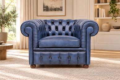 Poltrona Chesterfield blu