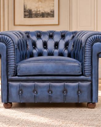 Poltrona Chesterfield blu