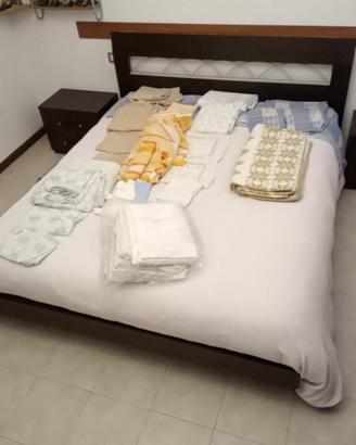 Letto  Matrimoniale COMPLETO Wengé + Corredo