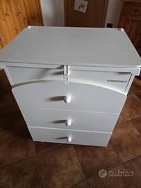 Fasciatoio  con  vasca bagno  per bambini.