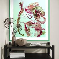 Quadro astratto verde menta - fatto a mano