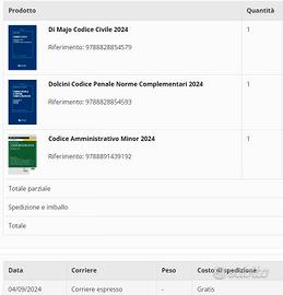 Codici 2024 secchi civile-penale-amministrativo