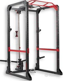 Palestra rack con lat machine accessoriato