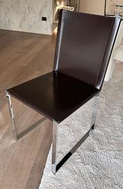 Sedia in ecopelle marrone marca MIDJ