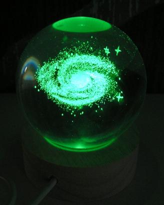 Lampada Galassia 3D sfera di cristallo