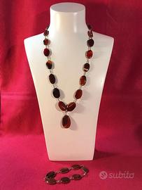 collana con bracciale in pietra corniola