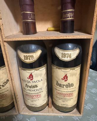 N.4 bottiglie vintage vino di Alessandria Giuseppe