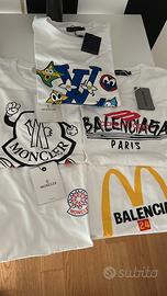 Magliette vari marchi Lv, balenciaga, moncler