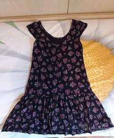 Vestitino nero a fiori rosa OVS misura S