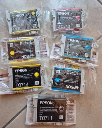 7 CARTUCCE EPSON ORIGINALI T0715 NUOVE SIGILLATE