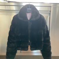 Pelliccia nera ecologica donna