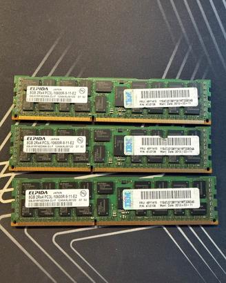 3x 8GB RAM ECC Registered DDR3L Elpida per Server