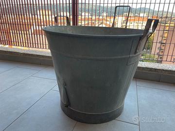 Tinozza antica in lamiera zincata diametro cm 55