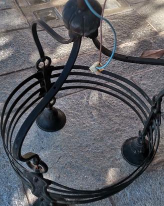 lampadario ferro battuto antico