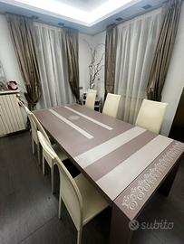 TAVOLO 100*2400 cm + 6 SEDIE PELLE