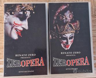 2 vhs Renato Zero "ZEROPERA" atto primo e secondo 