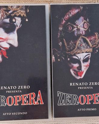 2 vhs Renato Zero "ZEROPERA" atto primo e secondo 
