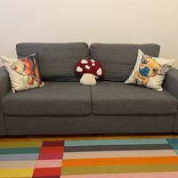 Divano Letto Tessuto Grigio